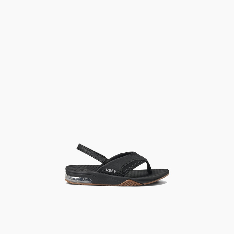 Kids' Reef Little Fanning Boys Black / Silver | zy778HZEh43