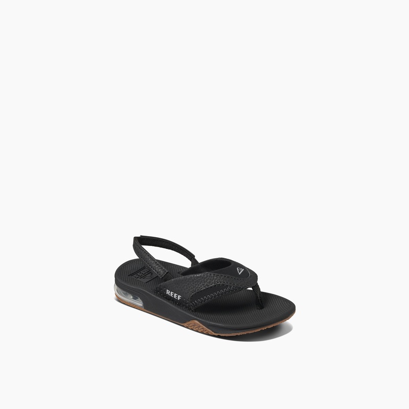 Kids' Reef Little Fanning Boys Black / Silver | zy778HZEh43