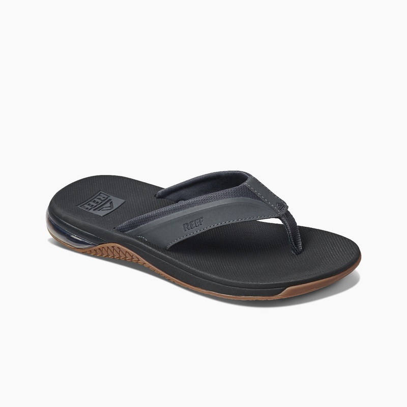 Men's Reef Anchor Flip Flops Black | 1JjOcVBuSXa