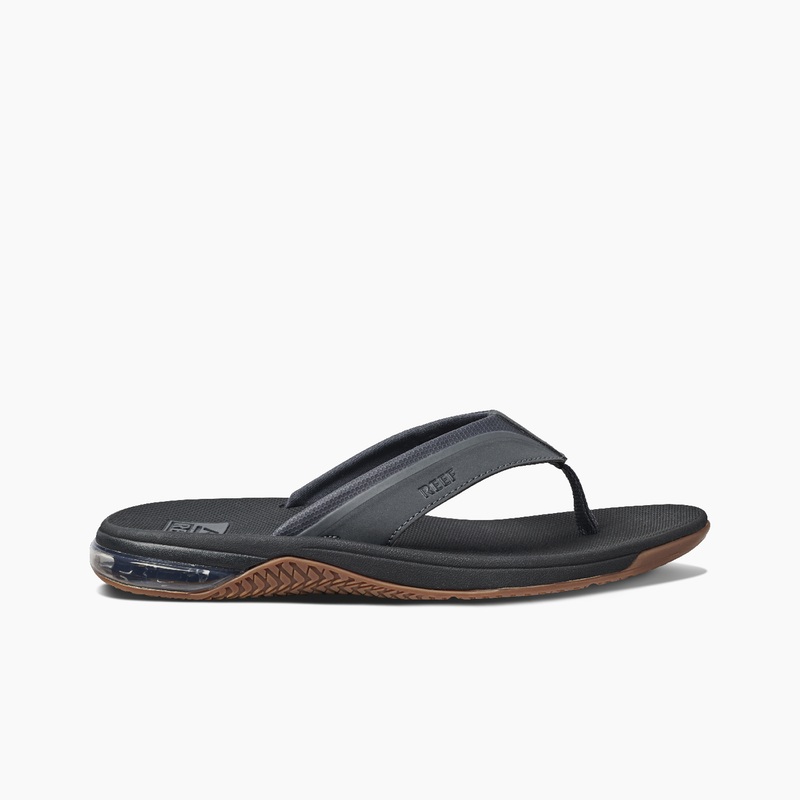 Men's Reef Anchor Flip Flops Black | 1JjOcVBuSXa