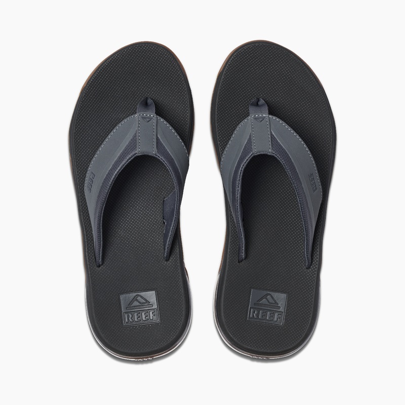 Men\'s Reef Anchor Flip Flops Black | 1JjOcVBuSXa