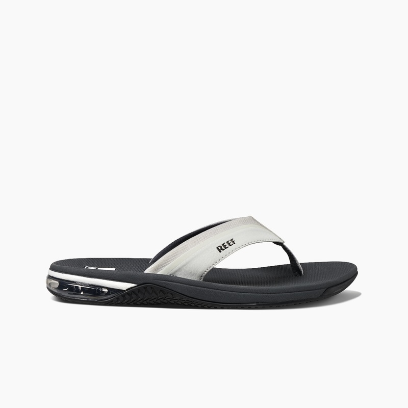 Men's Reef Anchor Flip Flops Grey / White | jjOZ7LLtgKB