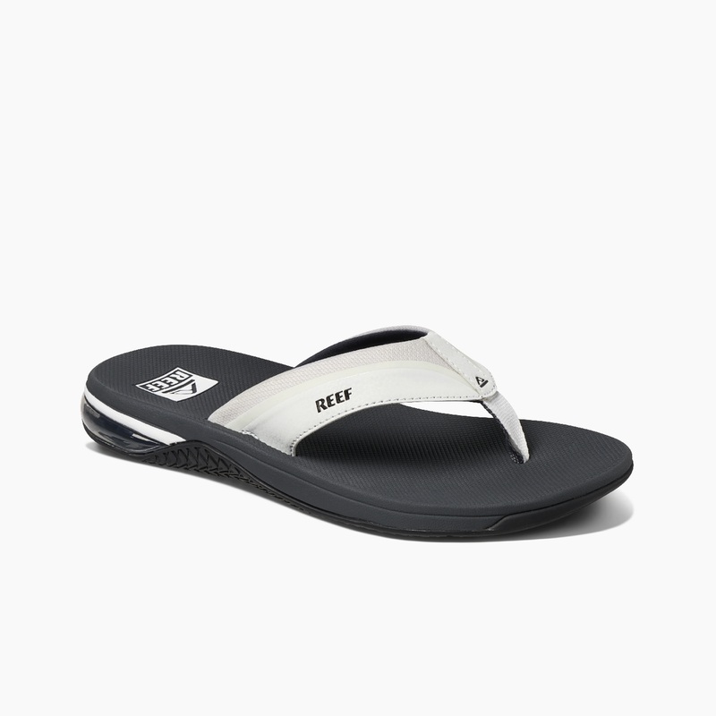 Men's Reef Anchor Flip Flops Grey / White | jjOZ7LLtgKB