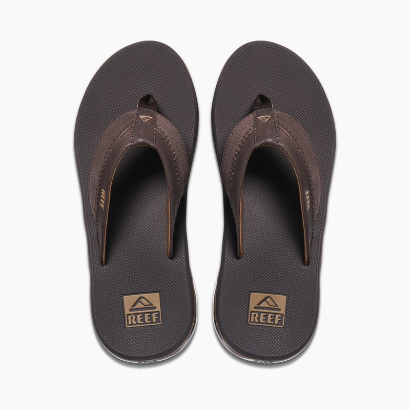 Men's Reef Anchor Le Flip Flops Brown | sH2T2EF6t0e