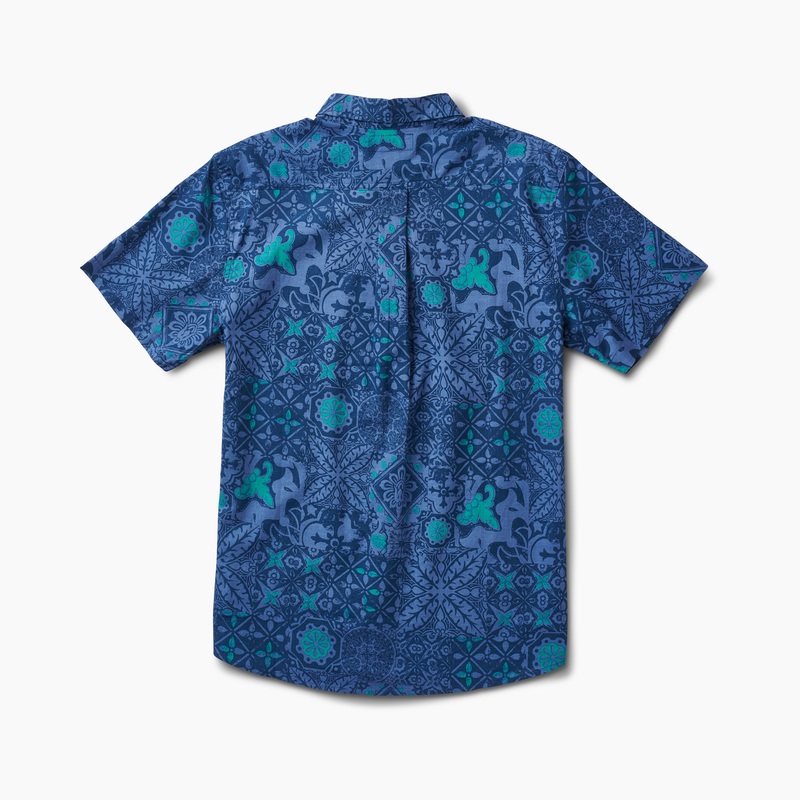 Men's Reef Bliss Nights Shirts Blue | ASzB8JOGzzQ