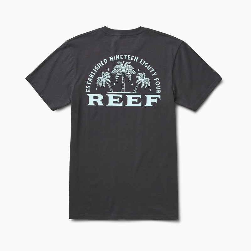 Men's Reef Cushion Court T Shirts Black | RLWMBif2Ydu