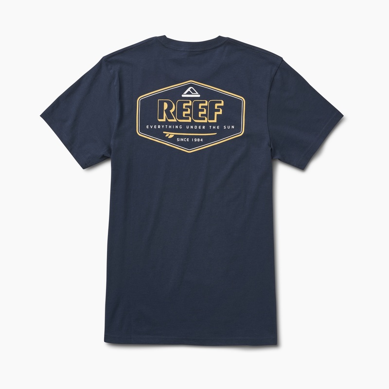 Men's Reef Cushion Court T Shirts Navy | UpjhCtoyXtO