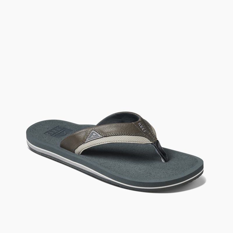 Men\'s Reef Cushion Dawn Flip Flops Grey | KYOTLyV735u