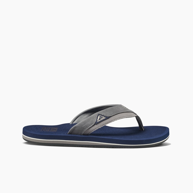 Men's Reef Cushion Dawn Flip Flops Navy / Grey | Nt1F4w7DQiJ