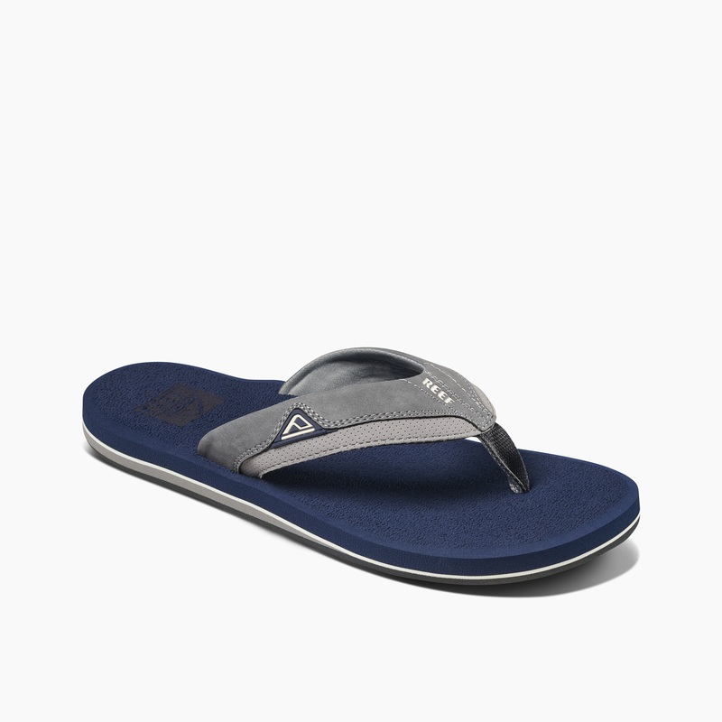 Men\'s Reef Cushion Dawn Flip Flops Navy / Grey | Nt1F4w7DQiJ