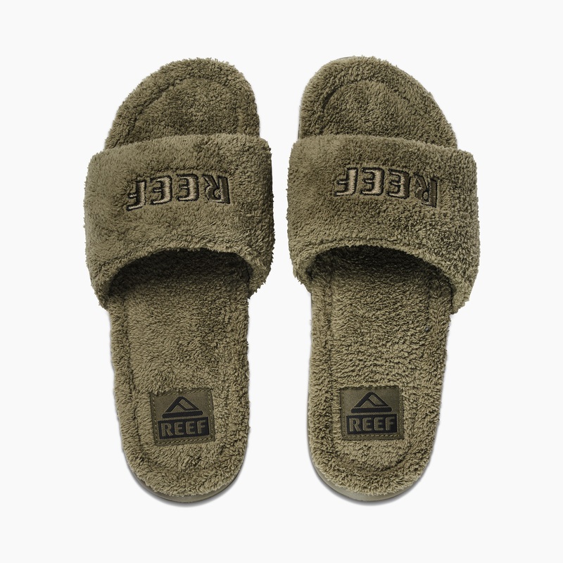 Men\'s Reef Cushion Luna Slippers Olive | Hz1iRC0PSgx