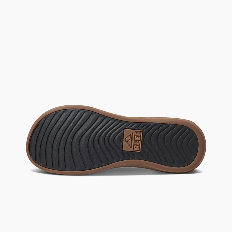 Men's Reef Cushion Lux Flip Flops Black / Brown | aDXcZnKE7Tl