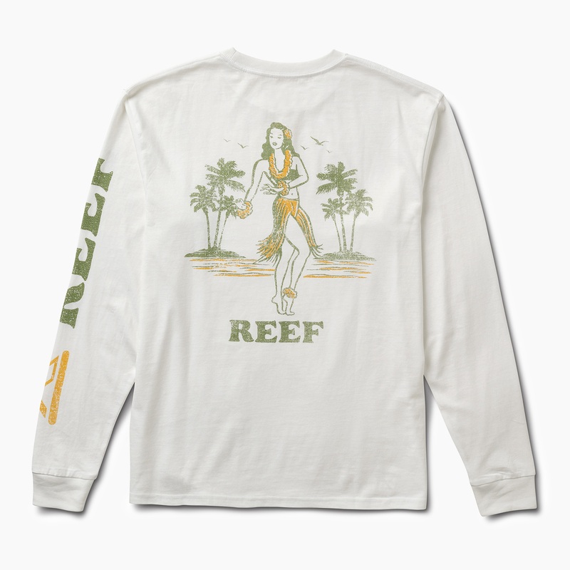 Men's Reef Cushion Sands X Life Is Good T Shirts White | 0NEplvXTox7