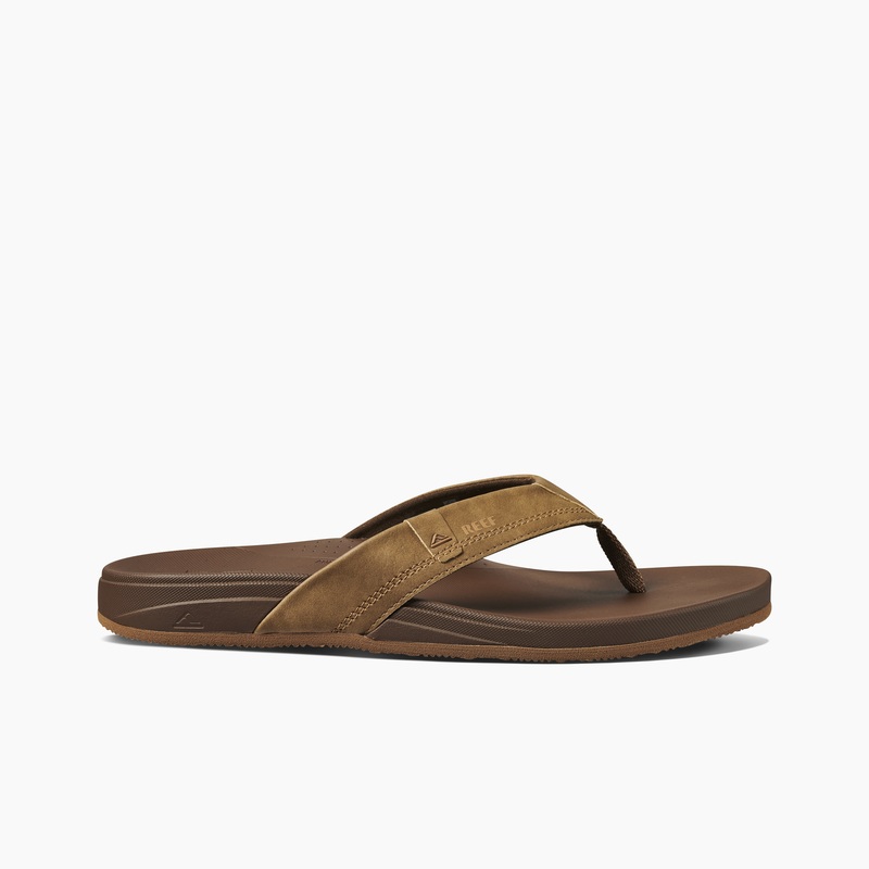 Men's Reef Cushion Spring Flip Flops Brown | 0w7lDI1Ylse