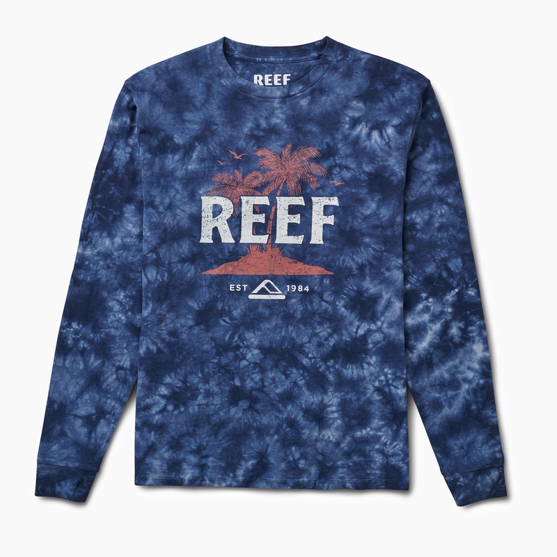 Men\'s Reef Cushion Strand T Shirts Navy | OrHngCUINmK