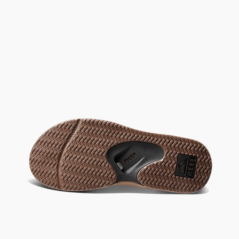 Men's Reef Fanning Flip Flops Black Brown | bjTmB3FF2hG