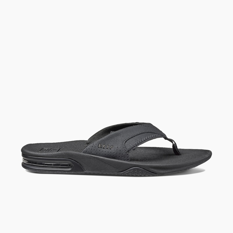 Men's Reef Fanning Flip Flops Black | S7TlDFGhV4e