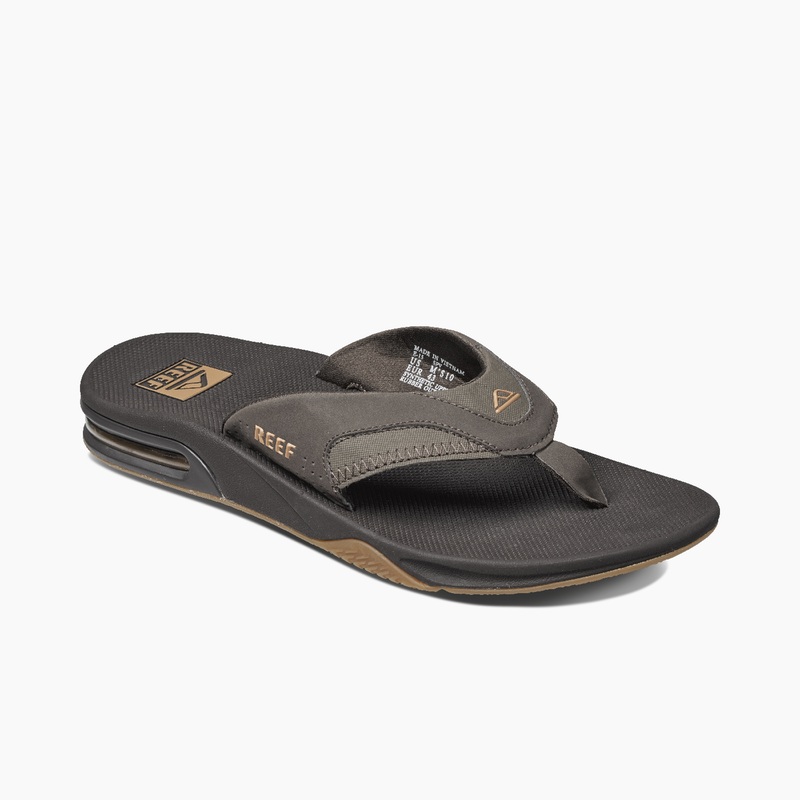 Men's Reef Fanning Flip Flops Brown | CBKBH3WfCu0