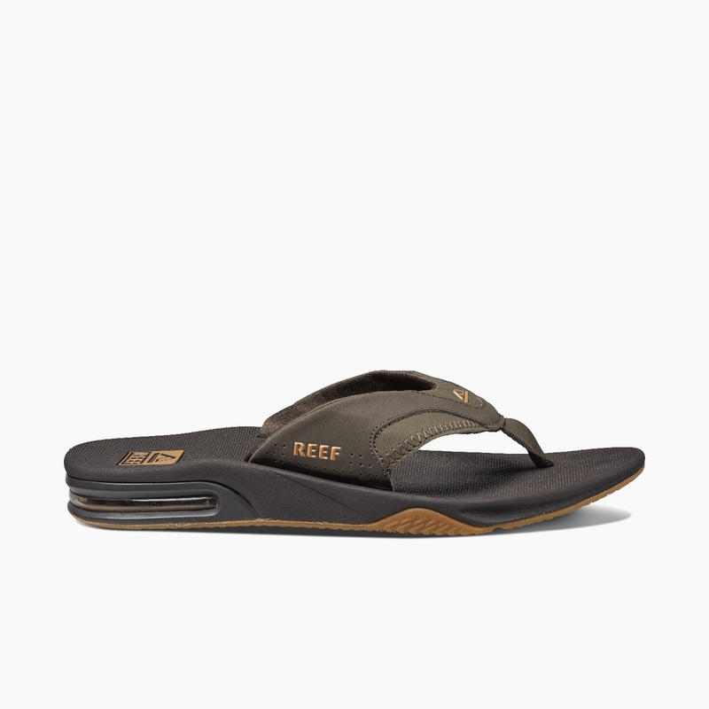 Men's Reef Fanning Flip Flops Brown | CBKBH3WfCu0