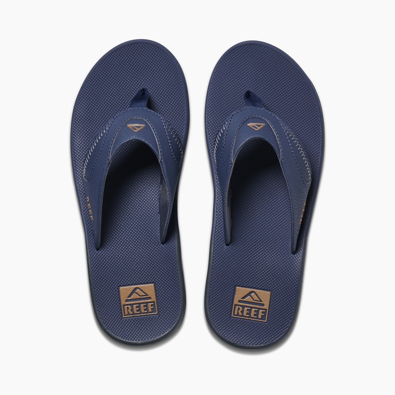 Men\'s Reef Fanning Flip Flops Deep Blue | r2YvHXTHu5A