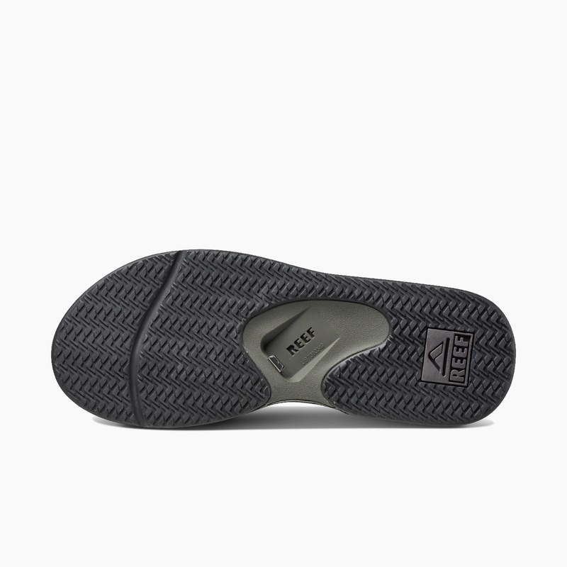 Men's Reef Fanning Flip Flops Grey / Black | WXWnbTlgJGp