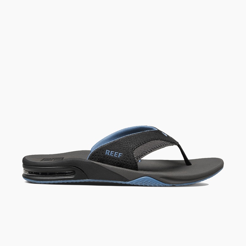 Men's Reef Fanning Flip Flops Grey / Light Blue | cAOAxiX0A8b