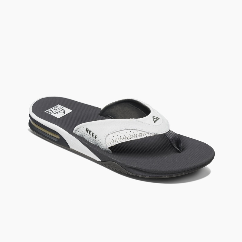 Men's Reef Fanning Flip Flops Grey / White | zi8Hphx0oQe