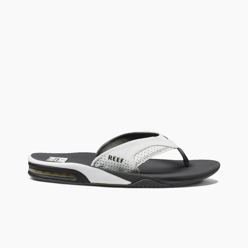 Men's Reef Fanning Flip Flops Grey / White | zi8Hphx0oQe