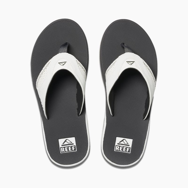 Men\'s Reef Fanning Flip Flops Grey / White | zi8Hphx0oQe