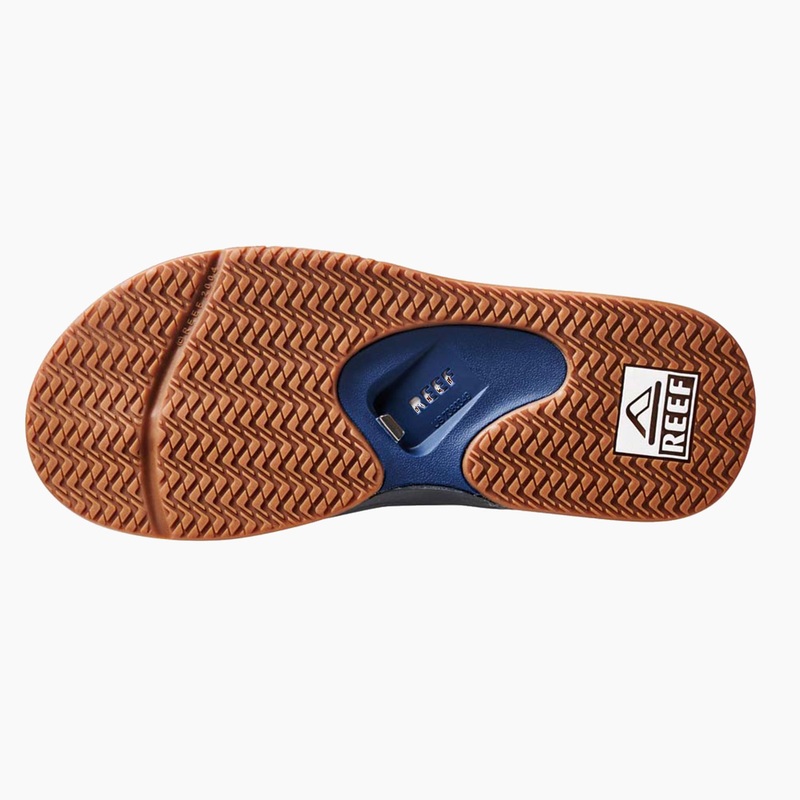 Men's Reef Fanning Flip Flops Navy / Grey | YcTKlRDgbCk