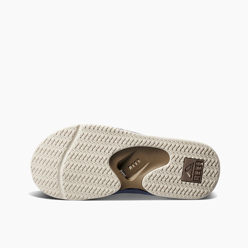 Men's Reef Fanning Flip Flops Navy / Khaki | NPfm4HJ4Kh8