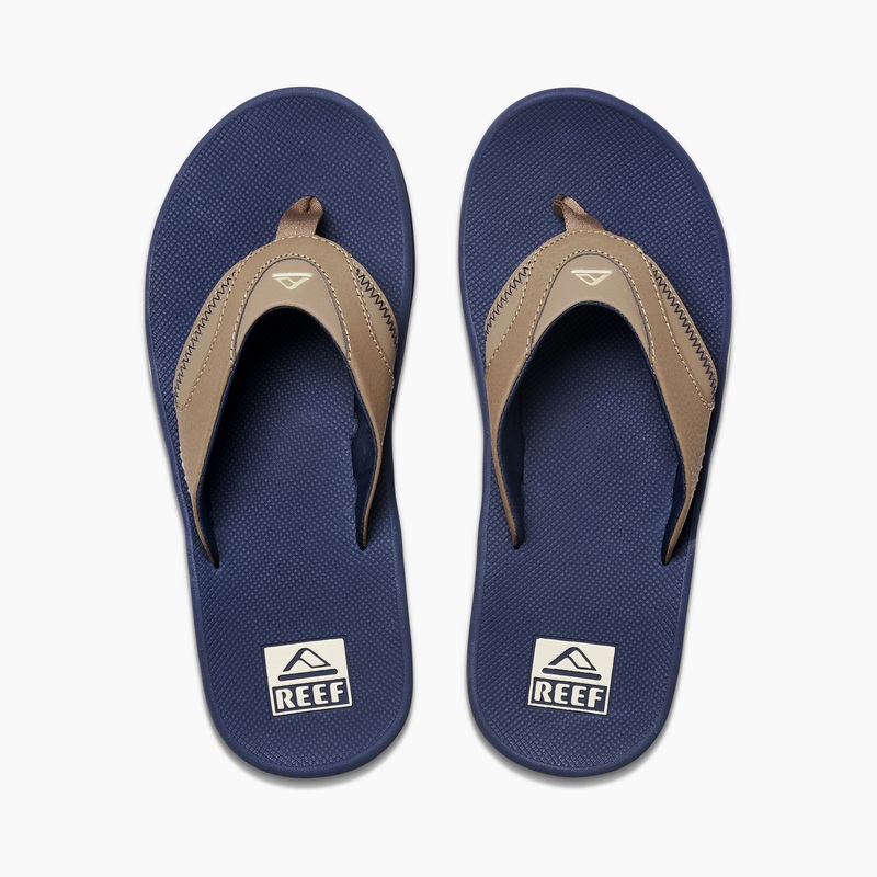 Men\'s Reef Fanning Flip Flops Navy / Khaki | NPfm4HJ4Kh8