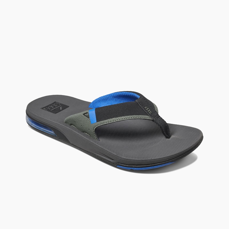 Men's Reef Fanning Low Flip Flops Grey / Blue | IQA1E4YYp1R