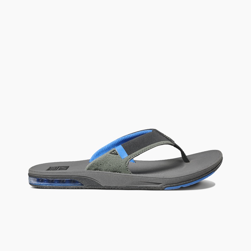 Men's Reef Fanning Low Flip Flops Grey / Blue | IQA1E4YYp1R