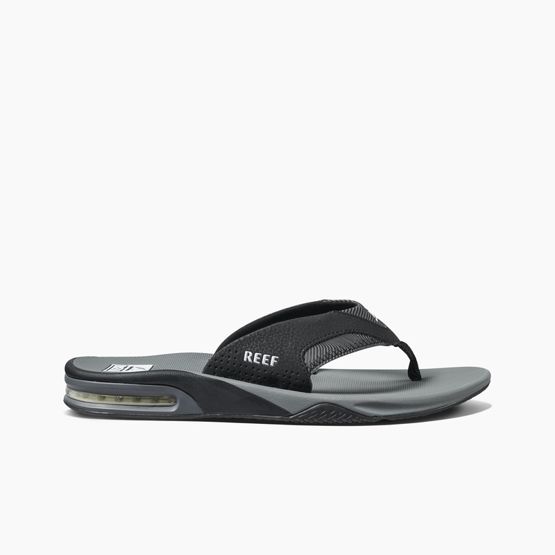 Men's Reef Fanning Prints Flip Flops Grey | AJJWHp8mMEE