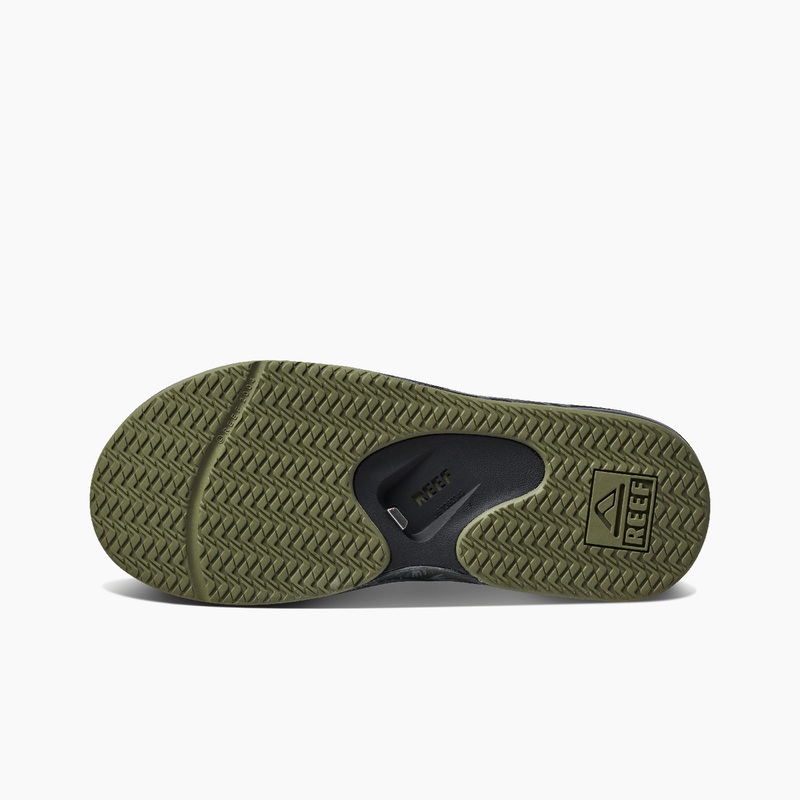 Men's Reef Fanning Prints Flip Flops Olive | YH68k8cA6qu