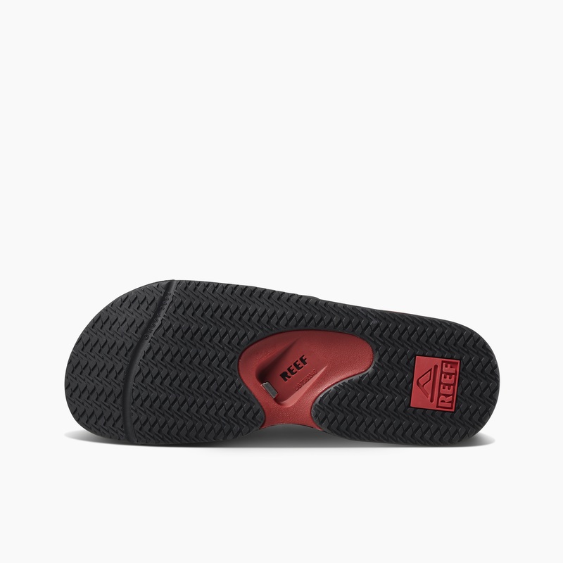 Men's Reef Fanning Slides Black / Red | 1blGKM99ZV4