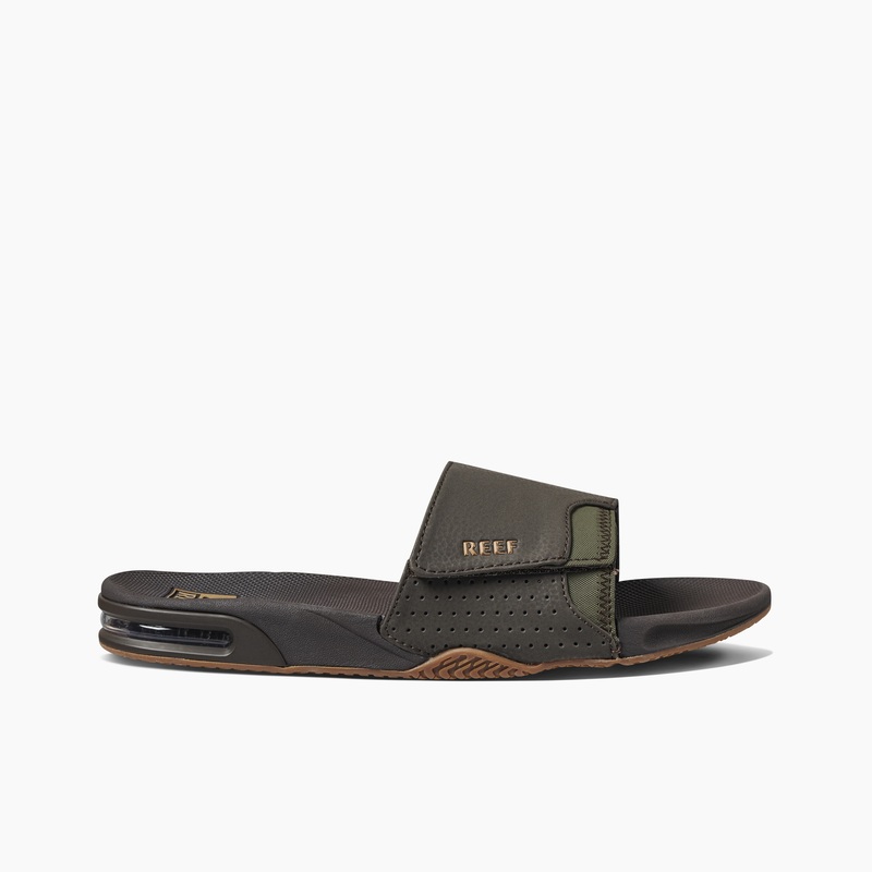 Men's Reef Fanning Slides Brown | Srp53WwDFE6