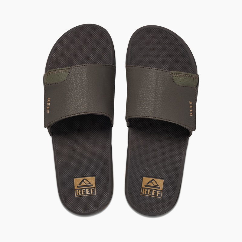 Men\'s Reef Fanning Slides Brown | Srp53WwDFE6