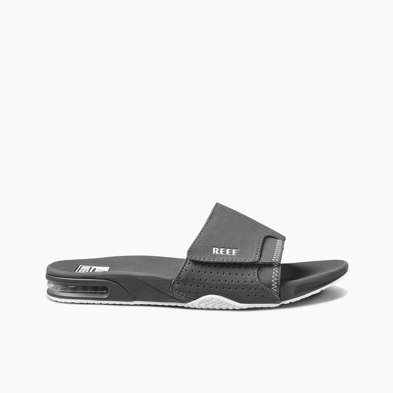 Men's Reef Fanning Slides Grey | v4VO3k9x7Al