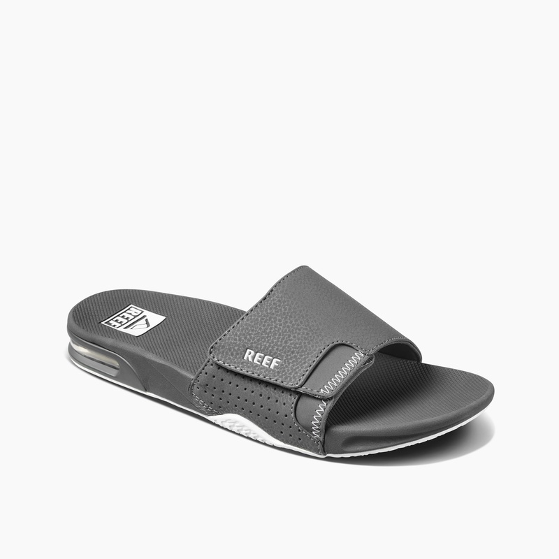 Men's Reef Fanning Slides Grey | v4VO3k9x7Al