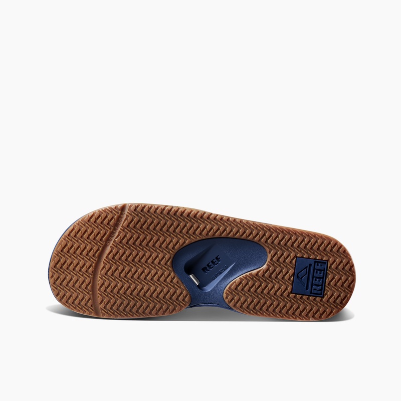 Men's Reef Fanning Slides Navy | 8tBoZVYQD58