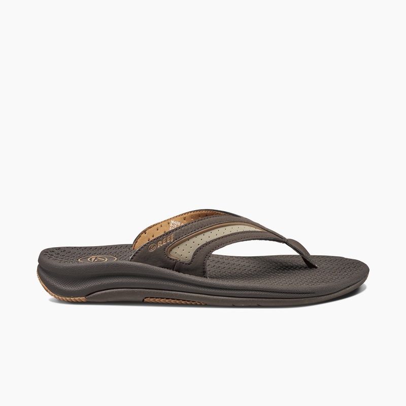 Men's Reef Flex Flip Flops Dark Brown | PMaGgoooqb0