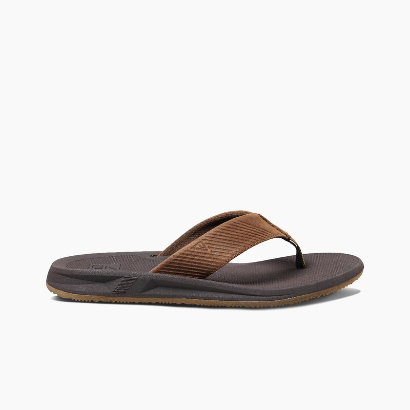 Men's Reef Leather Phantom Ii Flip Flops Brown | PtsBMjRWWW4