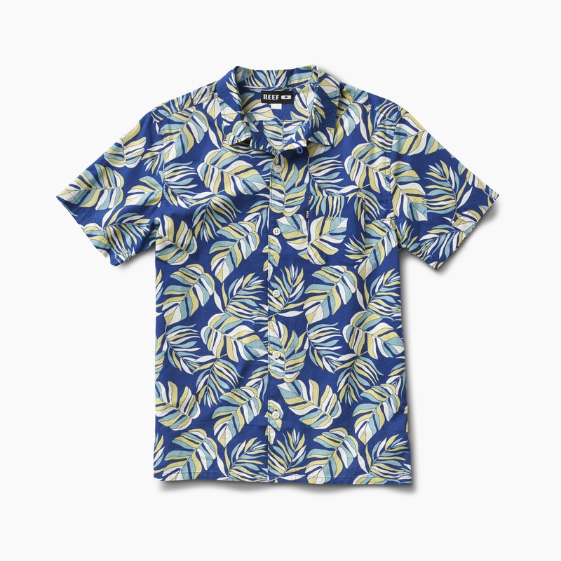 Men\'s Reef Lendel Woven Shirts Blue | W9J0FGvdddG