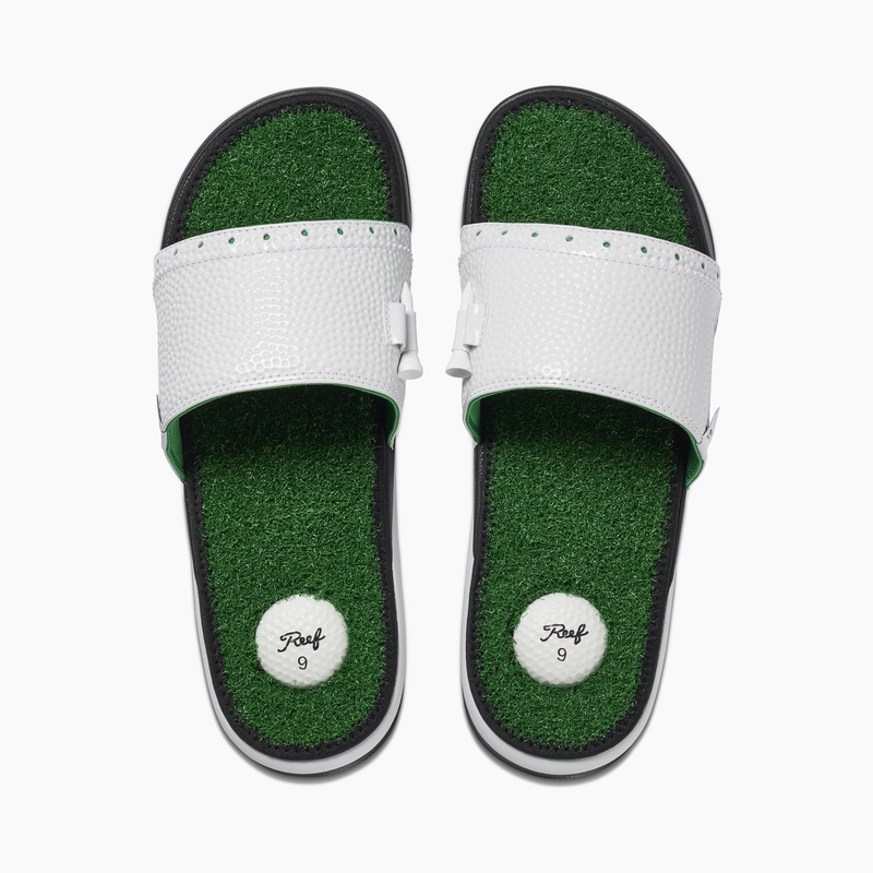 Men's Reef Mulligan Slides Green | RxMTimxL3TD