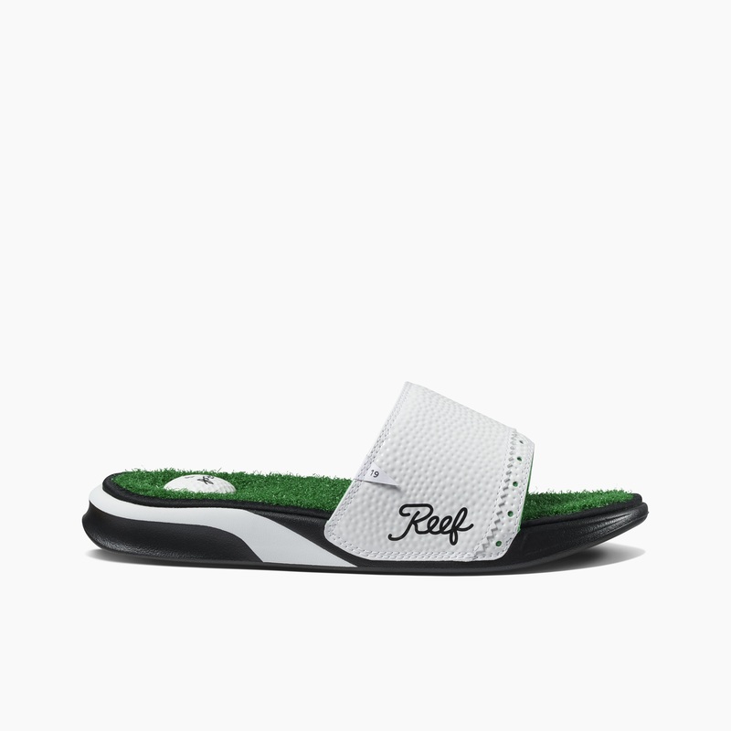 Men's Reef Mulligan Slides Green | RxMTimxL3TD