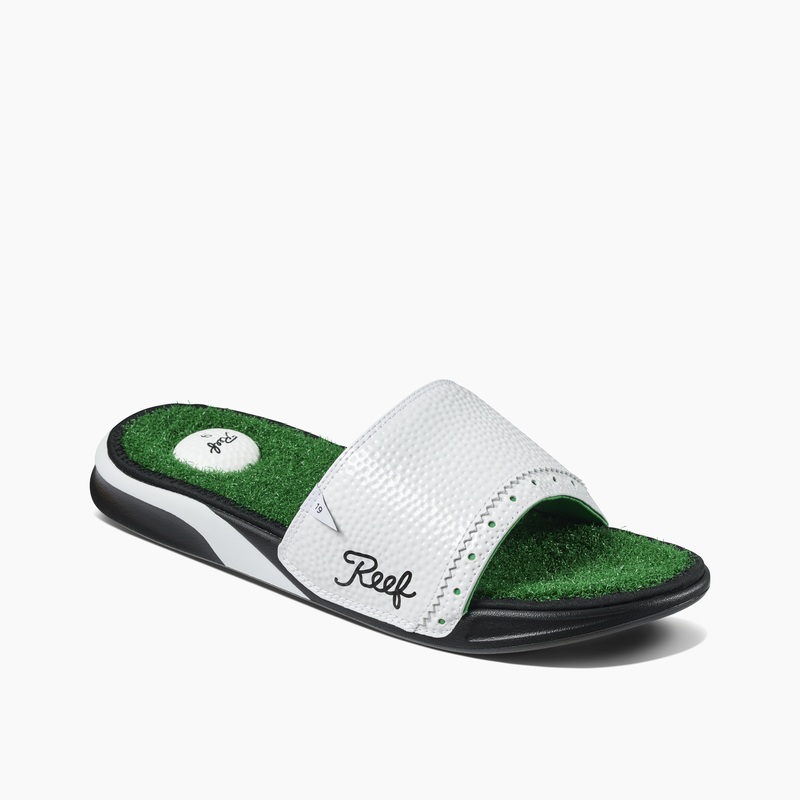 Men\'s Reef Mulligan Slides Green | RxMTimxL3TD