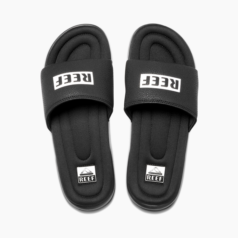 Men's Reef One Puff Slides Black | UJF3eEzEwaT