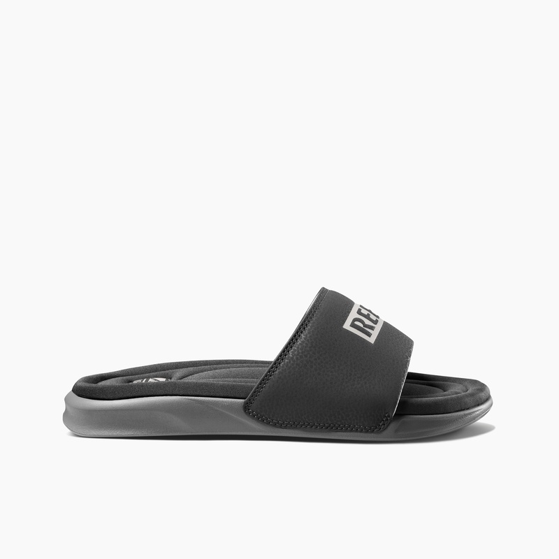 Men's Reef One Puff Slides Grey / White | Hwbvb4YpSwJ